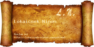 Lokaicsek Ninon névjegykártya